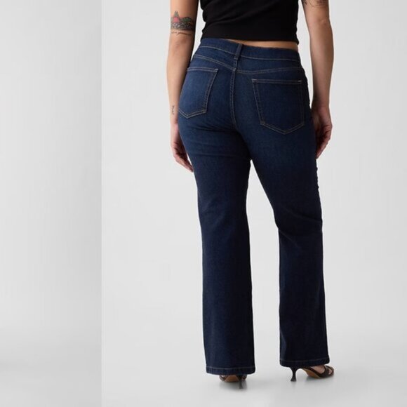 NWT GAP tall 70s flare high rise jeans in dark wash (6T/28) - Picture 4 of 9